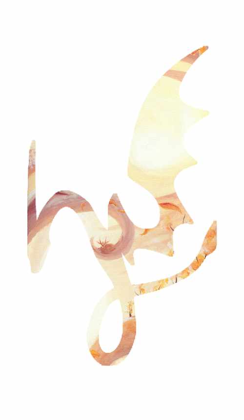 Auf meinen Acrylgemälden transformieren sich die Buchstaben J und U zu einem Drachen. Wobei der Drachenkörper mit Kopf das J darstellt und der Flügel das U. Der Drache steht für Stärke, Spiritualität und Kreativität.